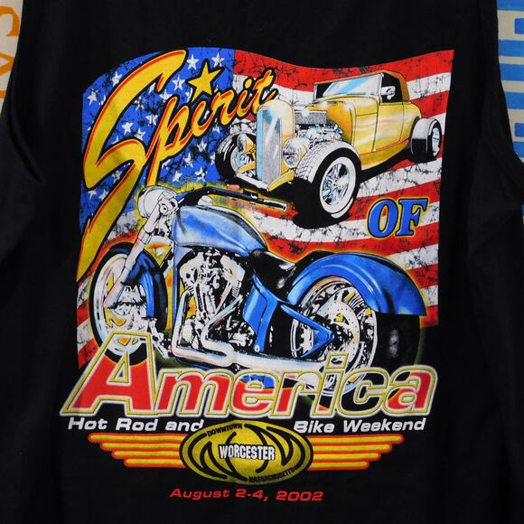 Vintage Spirit of America Hot Rod Bike Weekend 2002 Tank Top Size L Worcester MA - Picture 5 of 5